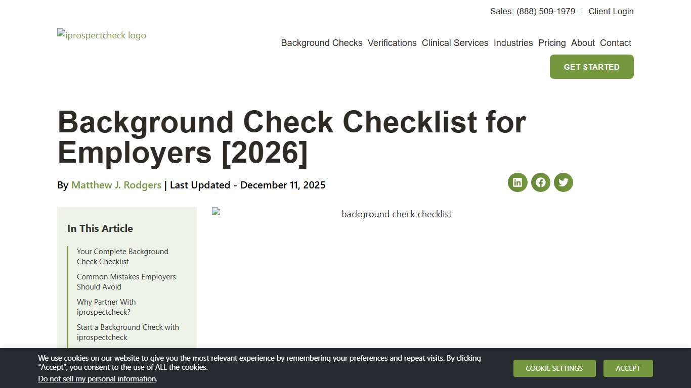 Background Check Checklist for Employers [2026] - iprospectcheck